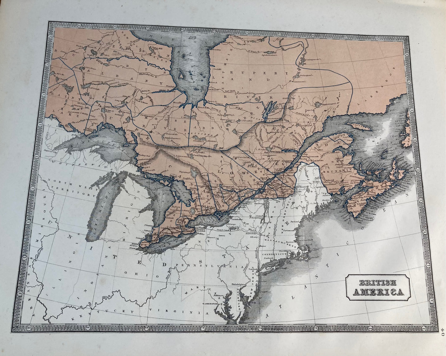 América británica - Mapa de 1863